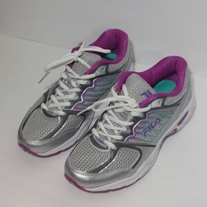 Fila silver & purple running shoes Size US 8.5 #running #athletic